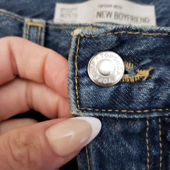 TopShop Moto New Boyfriend Jeans Denim Sz 25 Blue - Picture 5 of 10